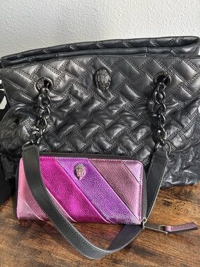 Kurt Geiger KENSINGTON DRENCH TOTE BAG with Pink and Purple Ombre Wallet